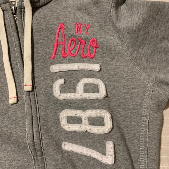 Super Warm Grey Aero Postale zip up sweater - Picture 2 of 4